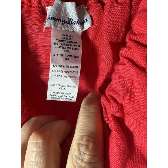 Tommy Bahama Coral Linen Blend Sun Dress Cover Up  Fits Like XS - Picture 4 of 4